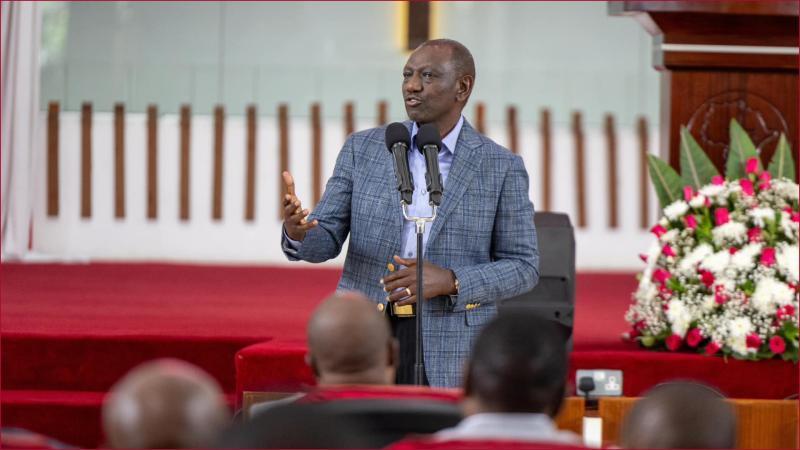 President William Ruto graced AIC Milimani church's 30th anniversary celebrations.